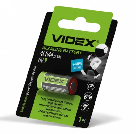 1 - Батарейка Videx 4LR44/A544/Alkaline