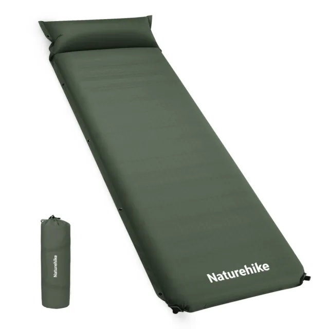 1 - Матрац самонадувний з подушкою Naturehike CNK2450WS020. Зелений