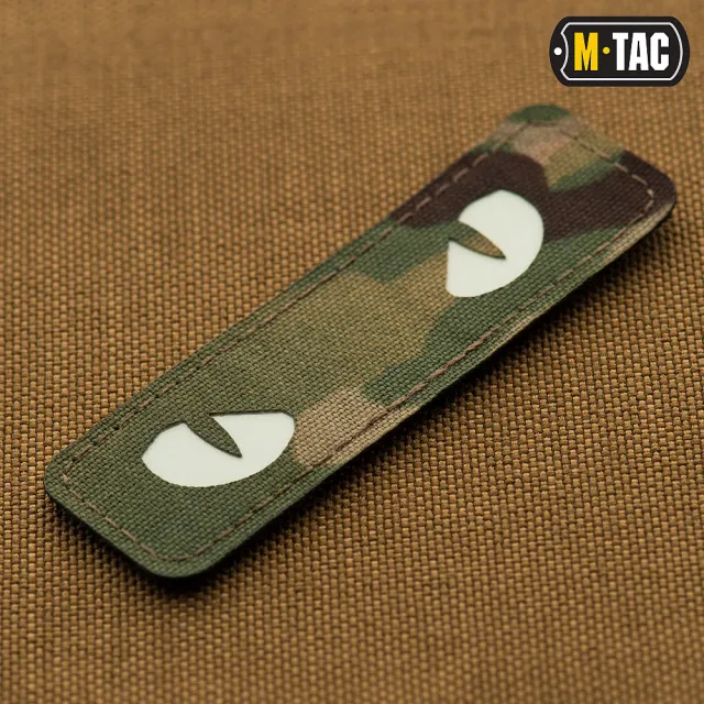 3 - Шеврон-нашивка M-Tac Cat Eyes Laser Cut. Мультикам с белыми глазами