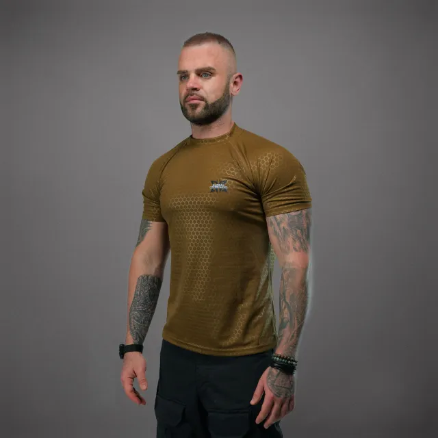 5 - Тактична футболка Global Ballistics Hexagon. Койот