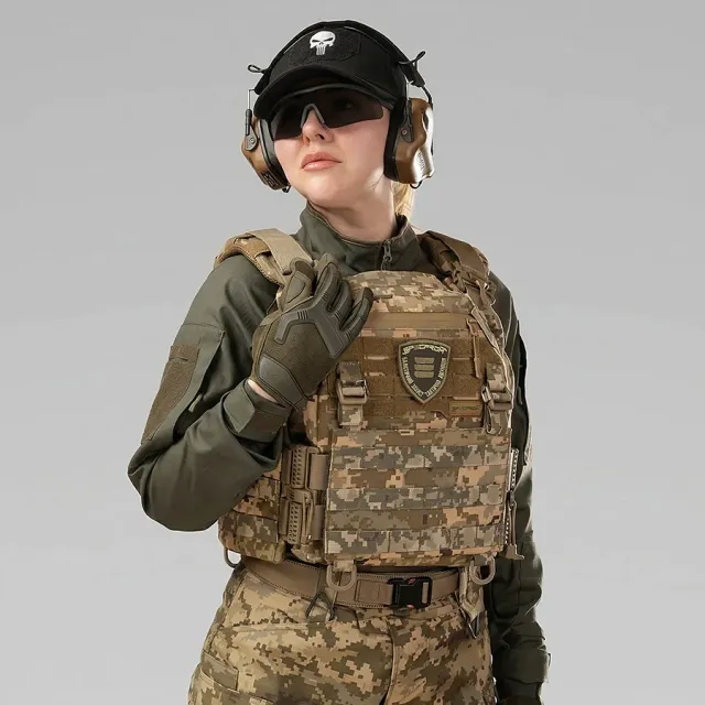 9 - Плитоноска женская Warmor gen.3 FL SPECPROM (for Ladies). Без подсумков. С быстрым боковым и верхним сбросом (без плит). Пиксель