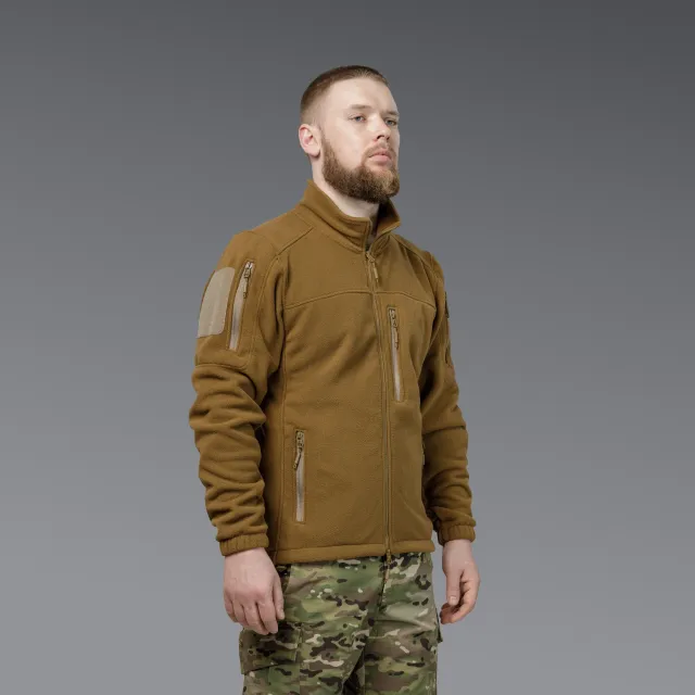 5 - Флісова тактична кофта на блискавці. Койот. Polyester. Розмір S