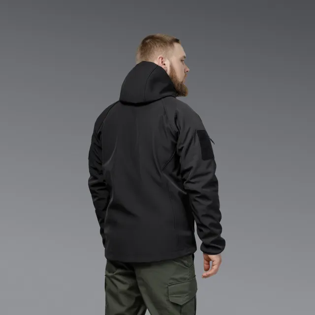 3 - Куртка тактическая SoftShell APEX Flex. Осень-Весна Чорний. Размер L