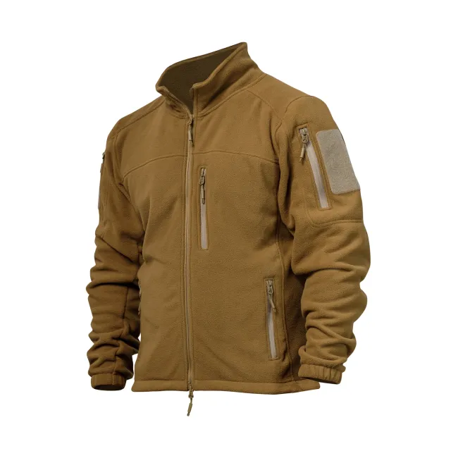 1 - Флісова тактична кофта на блискавці. Койот. Polyester. Розмір S