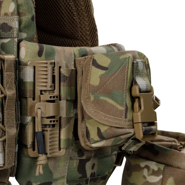 9 - Плитоноска TUR PRO Gen 2, (Комплект 7 підсумків) з системою швидкого скидання. Molle. Колір Мультикам. Розмір M.