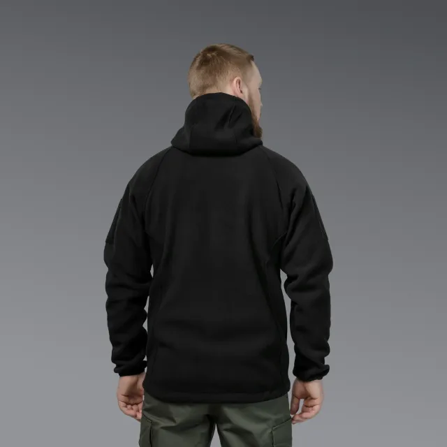 3 - Флісова тактична кофта з капюшоном. Чорна. Polyester. Розмір L
