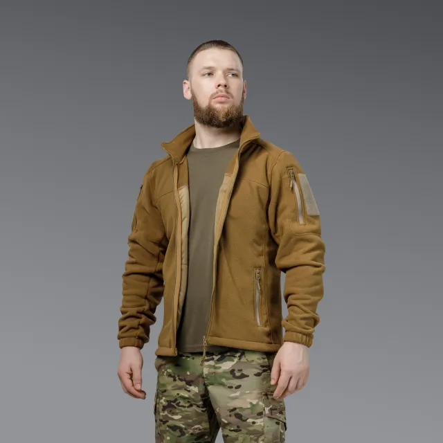4 - Флісова тактична кофта на блискавці. Койот. Polyester. Розмір S