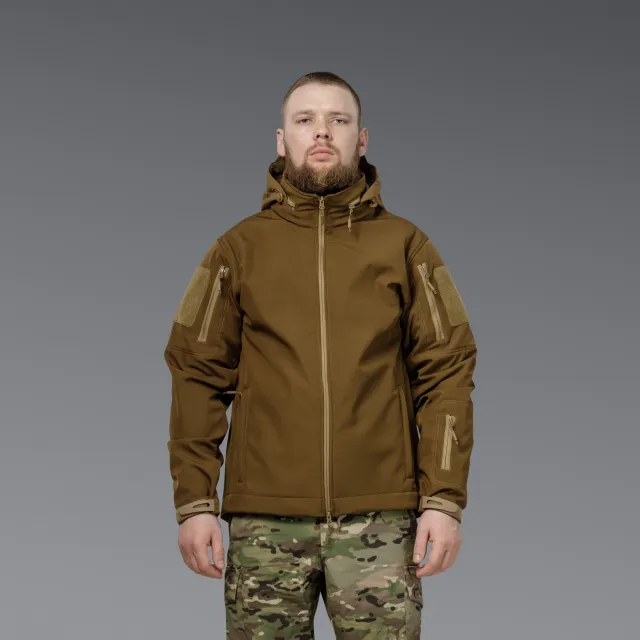 8 - Куртка тактична SoftShell APEX Shield Storm. Осінь-Весна Койот. Розмір M