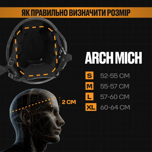 4 - Шлем кевларовый ARCH MICH. ТМ Combatant. Олива
