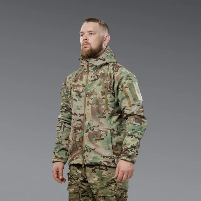 2 - Куртка тактична SoftShell APEX Flex. Осінь-Весна Мультикам. Розмір XL