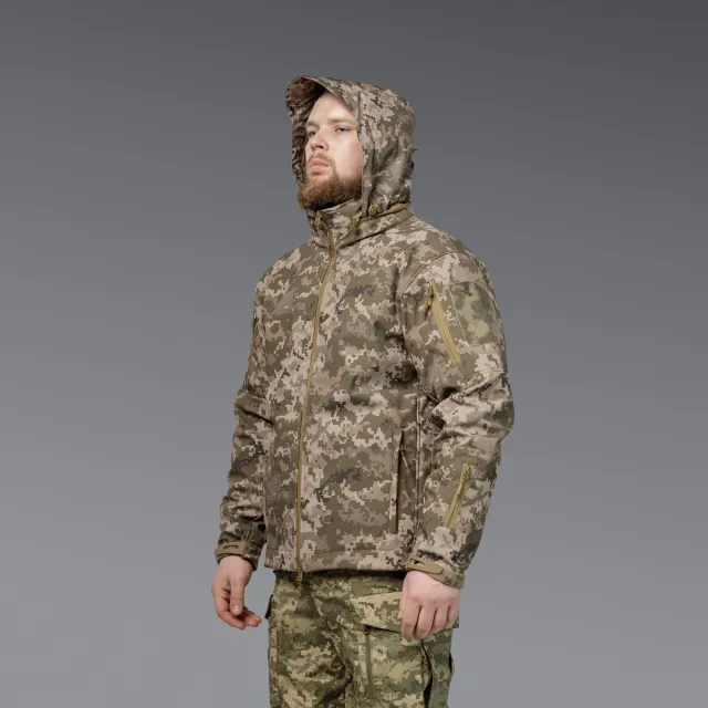 6 - Куртка тактическая SoftShell APEX Shield Storm. Осень-Весна Пиксель. Размер XL