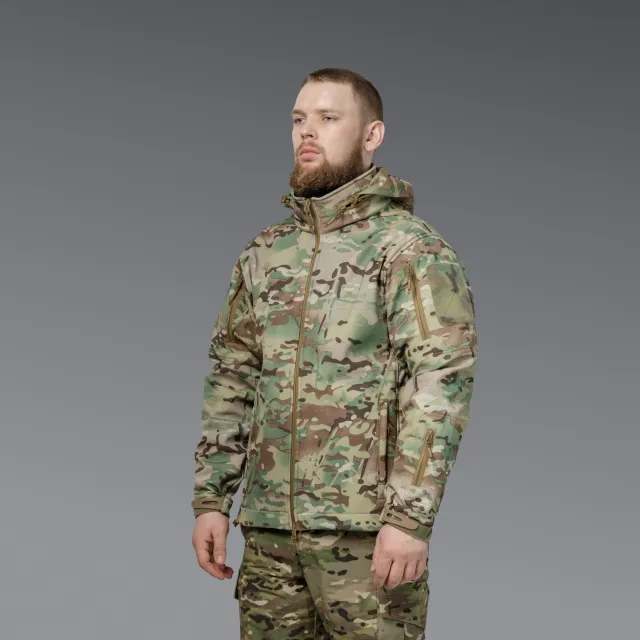 2 - Куртка тактическая SoftShell APEX Shield Storm. Осень-Весна Мультикам. Размер XL