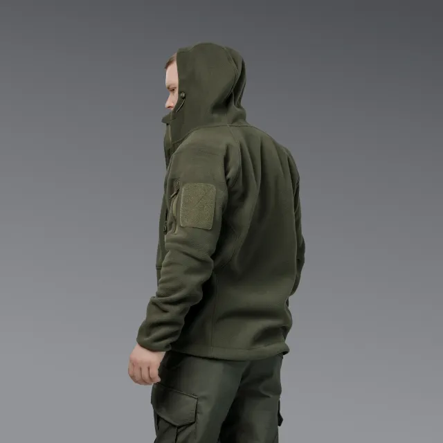 6 - Флісова тактична кофта з капюшоном. Олива. Polyester. Розмір L