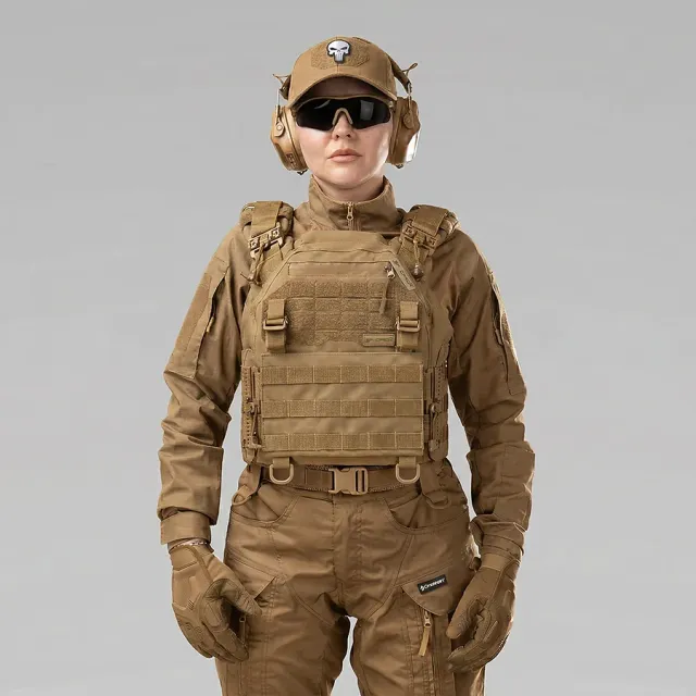 5 - Плитоноска женская Warmor gen.3 FL SPECPROM (for Ladies). Без подсумков. С быстрым боковым и верхним сбросом (без плит). Койот