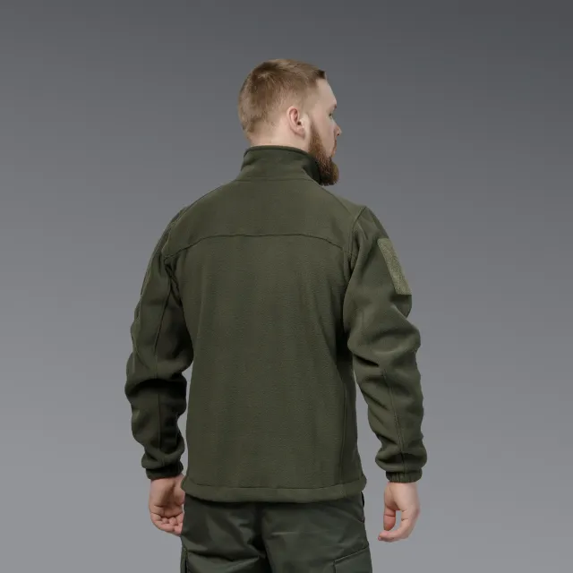 7 - Флісова тактична кофта на блискавці. Олива. Polyester. Розмір S
