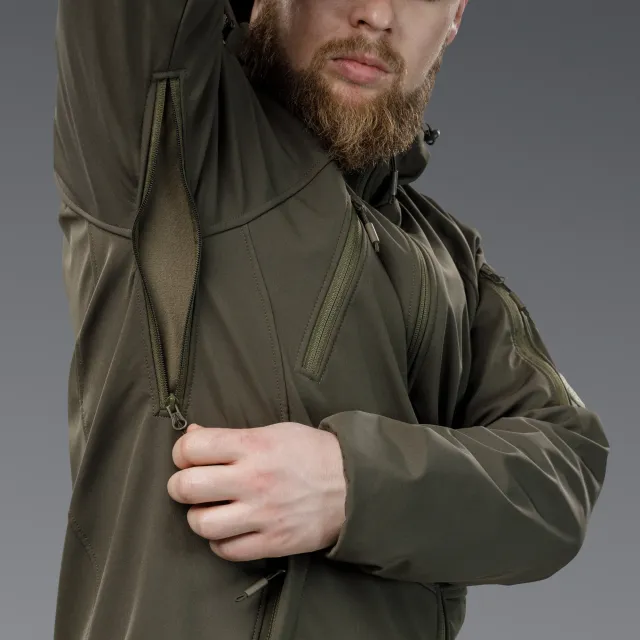 10 - Куртка тактическая SoftShell APEX Flex. Осень-Весна Олива. Размер L