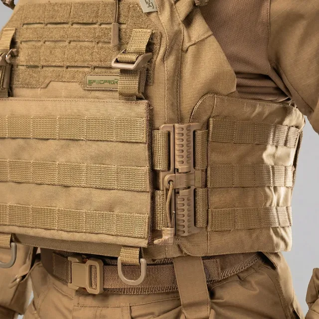 9 - Плитоноска женская Warmor gen.3 FL SPECPROM (for Ladies). Без подсумков. С быстрым боковым и верхним сбросом (без плит). Койот