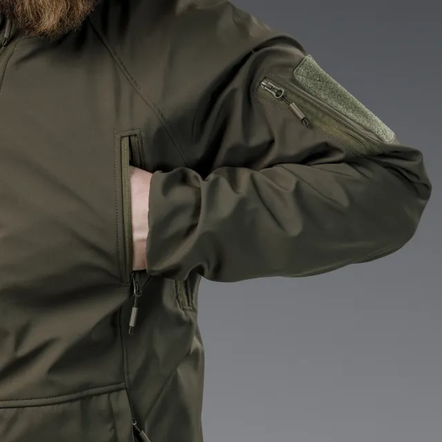 12 - Куртка тактическая SoftShell APEX Flex. Осень-Весна Олива. Размер L