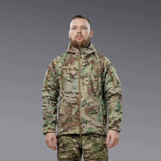 7 - Куртка тактична SoftShell APEX Flex. Осінь-Весна Мультикам. Розмір XL