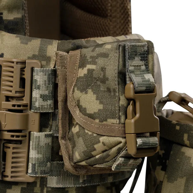 12 - Плитоноска TUR PRO Gen 2, (Комплект 7 подсумков) с системой быстрого сброса. Molle. Цвет Пиксель. Размер M.