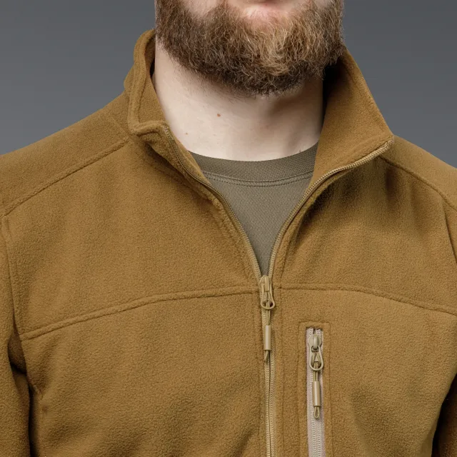 8 - Флісова тактична кофта на блискавці. Койот. Polyester. Розмір S