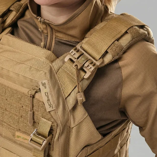 10 - Плитоноска женская Warmor gen.3 FL SPECPROM (for Ladies). Без подсумков. С быстрым боковым и верхним сбросом (без плит). Койот
