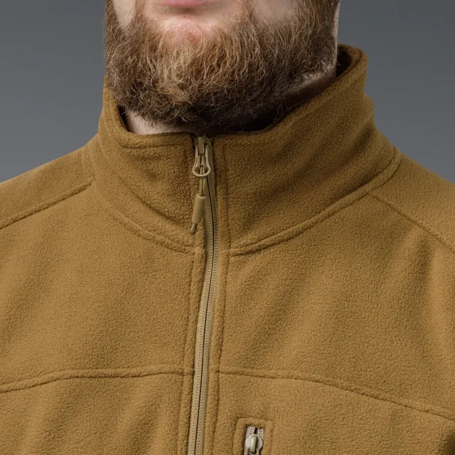 9 - Флісова тактична кофта на блискавці. Койот. Polyester. Розмір S