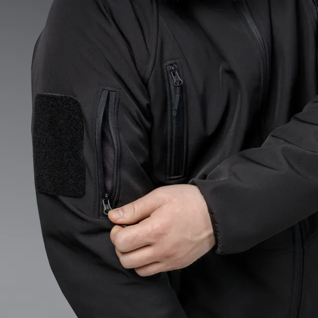 10 - Куртка тактическая SoftShell APEX Flex. Осень-Весна Чорний. Размер L