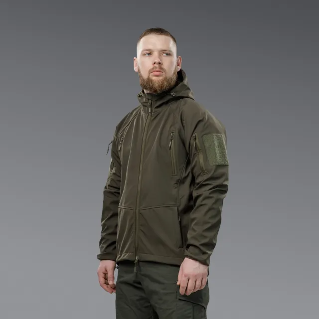 2 - Куртка тактическая SoftShell APEX Flex. Осень-Весна Олива. Размер L