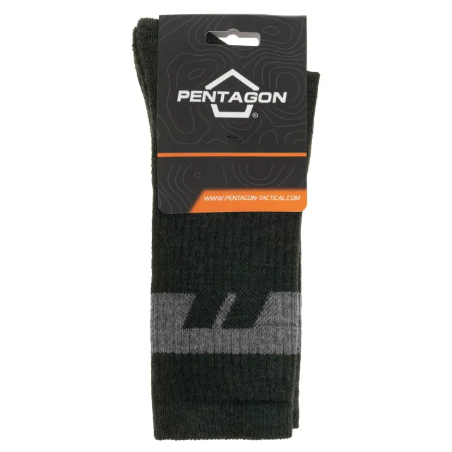 5 - Носки антибактериальные Pentagon Alpine Merino Medium. Олива