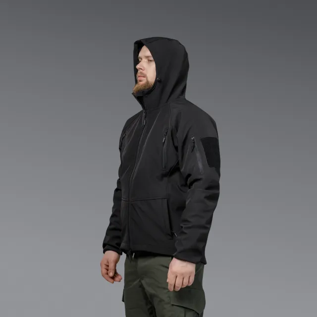 6 - Куртка тактическая SoftShell APEX Flex. Осень-Весна Чорний. Размер L