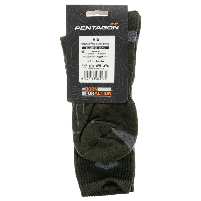 5 - Шкарпетки потовивідні Pentagon Iris Coolmax EL14011. Олива