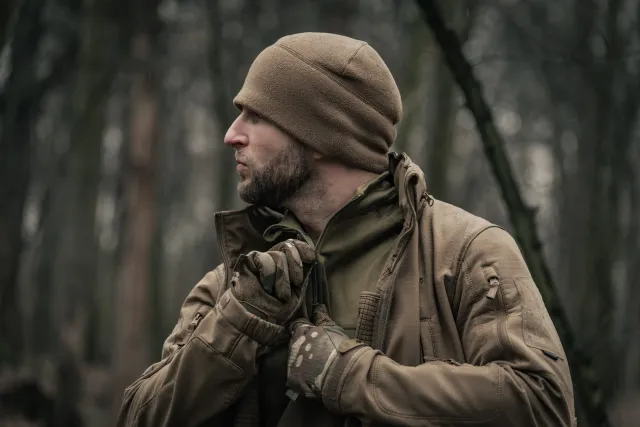 4 - Шапка флисовая Helikon Watch Cap. Койот