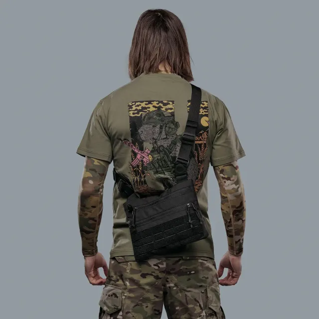 2 - Плечова однолямкова сумка. Збільшена. Cordura 1000D Чорна