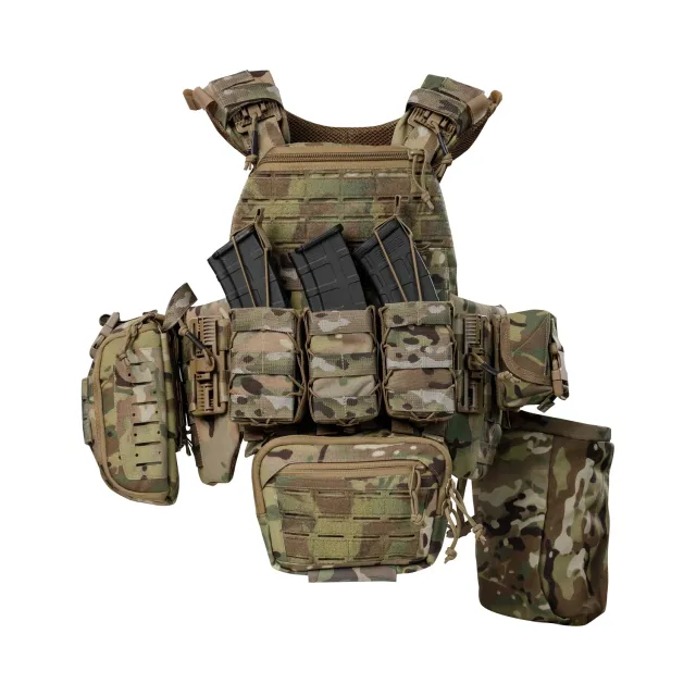 12 - Плитоноска TUR PRO Gen 2, (Комплект 7 підсумків) з системою швидкого скидання. Molle. Колір Мультикам. Розмір M.