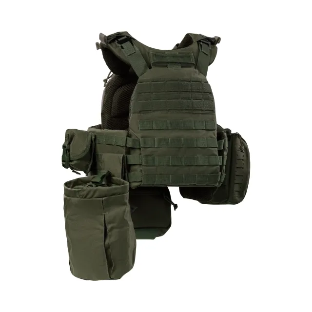 10 - Плитоноска TUR PRO Gen 2, (Комплект 7 подсумков) с системой быстрого сброса. Molle. Цвет Олива. Размер M.