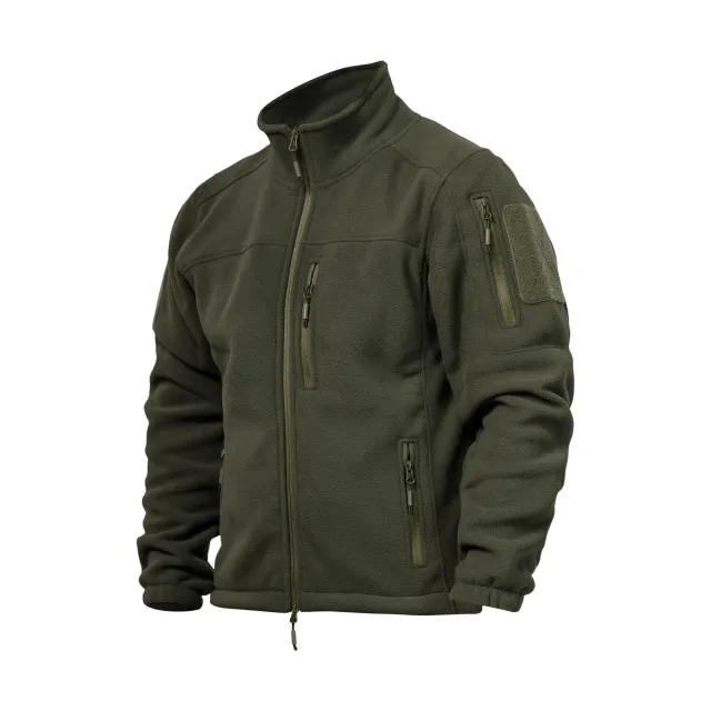 1 - Флісова тактична кофта на блискавці. Олива. Polyester. Розмір S
