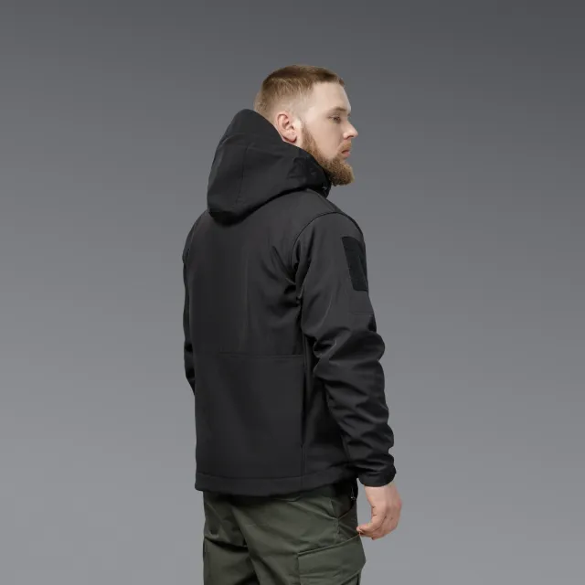 7 - Куртка тактическая SoftShell APEX Shield Storm. Осень-Весна Черный. Размер XL