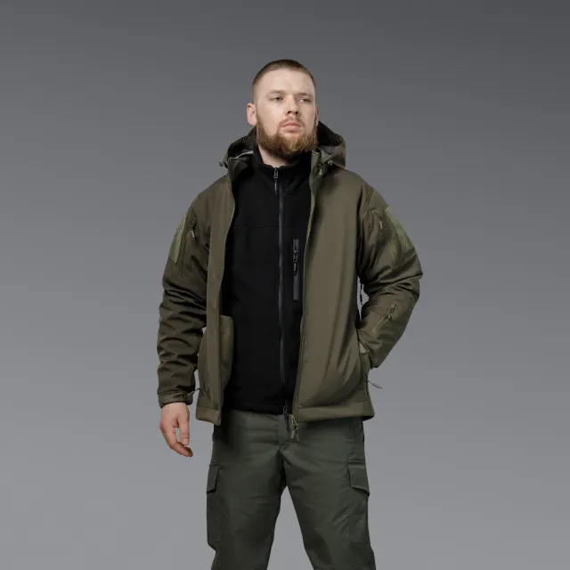 7 - Куртка тактическая SoftShell APEX Shield Storm. Осень-Весна Олива. Размер XL