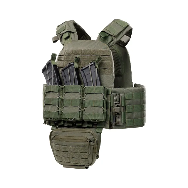 1 - Плитоноска КРУК (Комплект 4 підсумки) з системою швидкого скидання. Molle. Колір Олива.