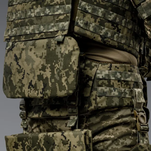 3 - Баллистическая защита поясницы 1-го класса защиты. CORDURA 1000D. Пиксель