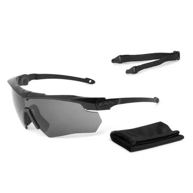 2 - Балістичні захисні окуляри ESS® Crossbow Suppressor One Black з лінзою Smoke Gray