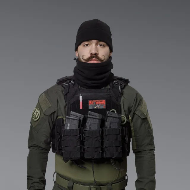 7 - Комплект Winter Tactical Kit: Бафф + Шапка Черный. Размер S-M