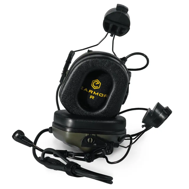 2 - Активные тактические наушники с микрофоном Earmor M32H MOD3 Helmet Version Олива