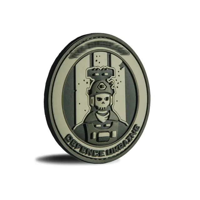 2 - ПВХ Патч (шеврон) GHOST DEFENCE UKRAINE. Олива