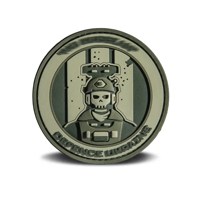 1 - ПВХ Патч (шеврон) GHOST DEFENCE UKRAINE. Олива
