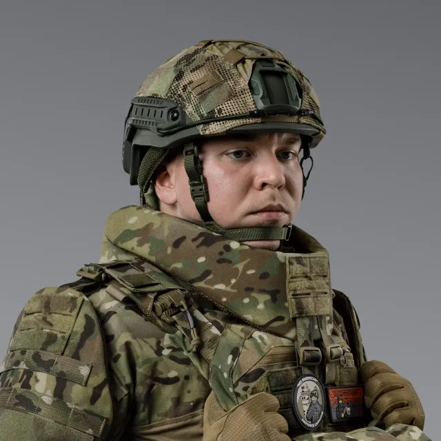 5 - Балістичний захист шиї 2-го класу захисту. CORDURA 1000D. Мультикам