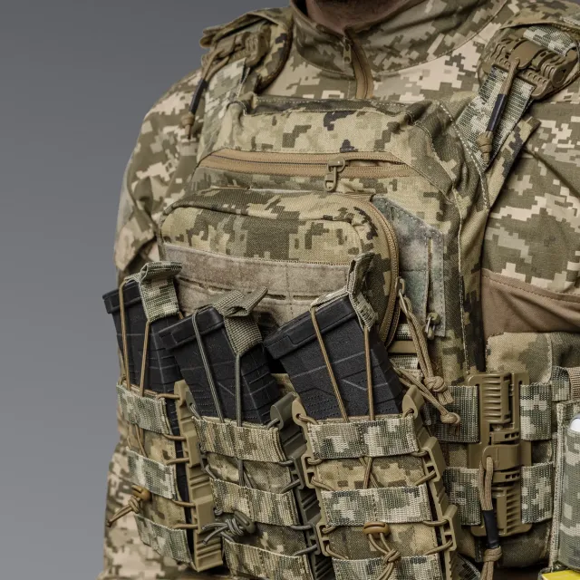 5 - Одинарний пластиковий підсумок під магазини AK\AR. Cordura 1000D. Molle. Піксель