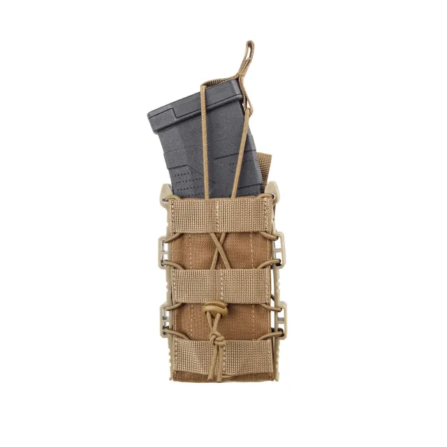 5 - Одинарний пластиковий підсумок під магазини AK\AR. Cordura 1000D. Molle. Койот