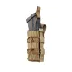 1 - Одинарний пластиковий підсумок під магазини AK\AR. Cordura 1000D. Molle. Койот